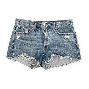 Denim Forum The Ex Boyfriend Shorts Button Fly Women’s Cut Off Sz 27 Distressed